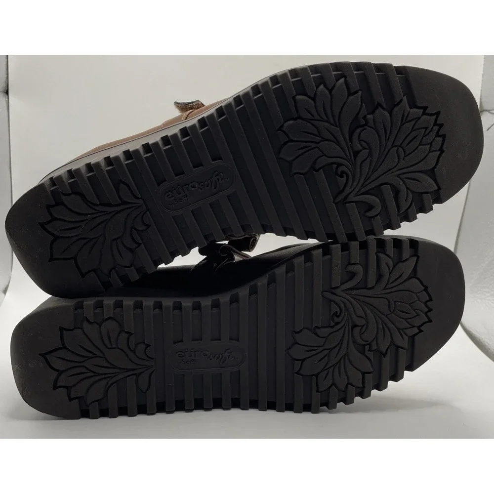 Euro Soft Dalilah Mary Jane Flats Women's Brown Leather Wedge Size‎ 6.5 M